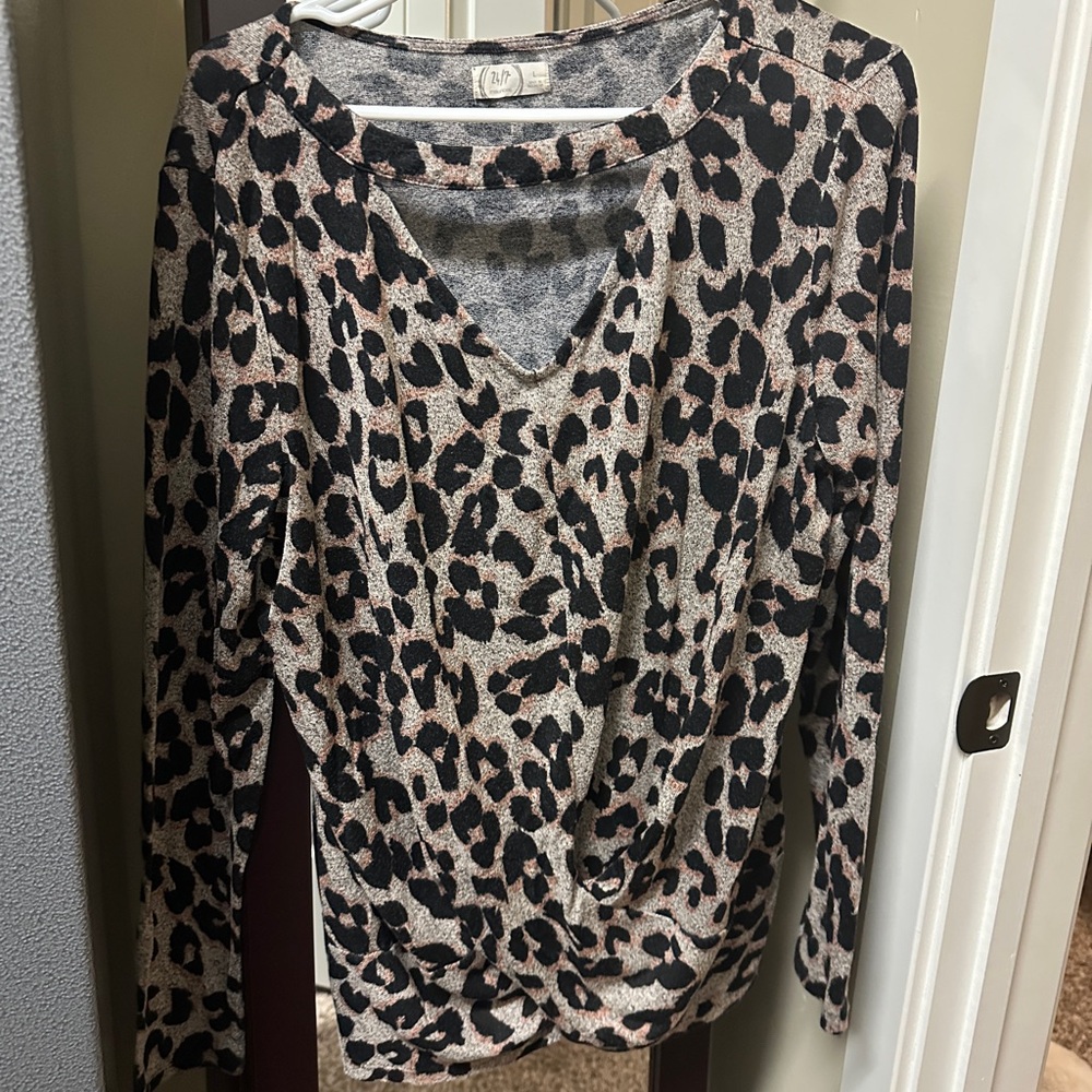 Maurices Animal Print Top with Cutout